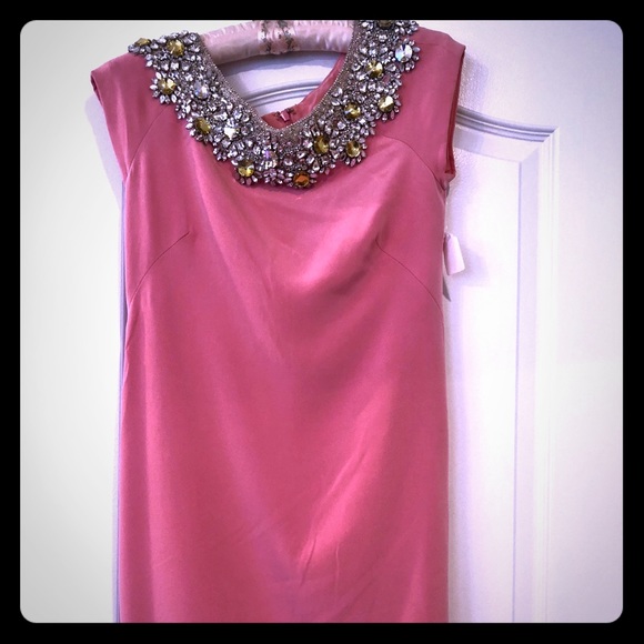 Marchesa Dresses & Skirts - Marchesa couture pink cocktail bejeweled dress